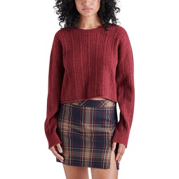 Womens Aerin Cable-Knit Crew Neck Sweater