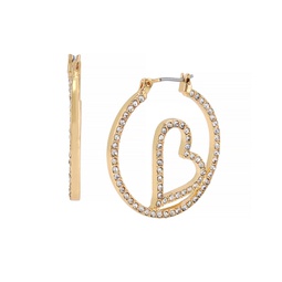 Womens Pave Hoop Earrings