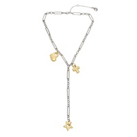 Two-tone Puffy Icon Charm Y Necklace