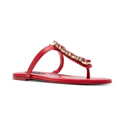 Womens Gemma Embellished T-Strap Slingback Sandals