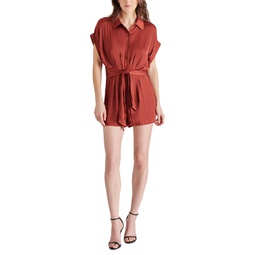 Womens Tori Tie-Waist Satin Romper