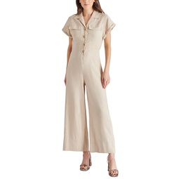 Womens Fara Collared Wide-Leg Jumpsuit