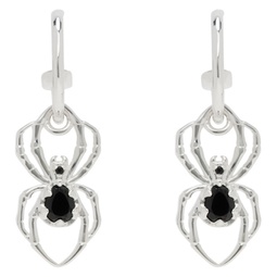 Silver Spider Onyx Anchor Sleepers Earrings 241068M144006