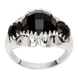 Silver & Black Onyx Jaws Ring 221068M147116