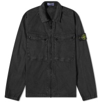Stone Island Garment Dyed Two Pocket Zip Overshirt Black