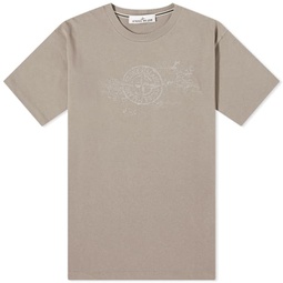 Stone Island Camo Three Badge Print T-Shirt Dove Grey