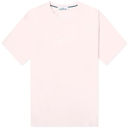 Stone Island Scratched Print T-Shirt Pink