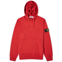 Stone Island Garment Dyed Popover Hoodie Red