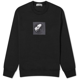 Stone Island Institutional One Badge Print Crew Sweat Black