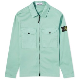 Stone Island Stretch Cotton Double Pocket Shirt Jacket Light Green