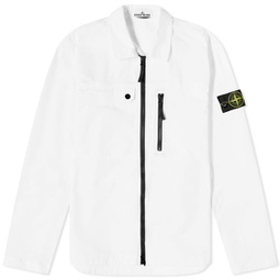 Stone Island Supima Cotton Twill Stretch-TC Zip Shirt Jacket White