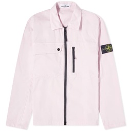 Stone Island Supima Cotton Twill Stretch-TC Zip Shirt Jacket Pink