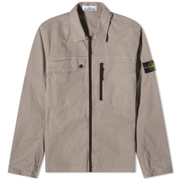 Stone Island Supima Cotton Twill Stretch-TC Zip Shirt Jacket Dove Grey