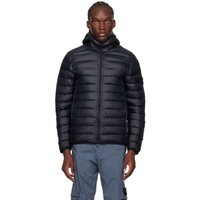 Navy Patch Down Jacket 241828M178003