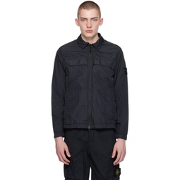 Black Garment-Dyed Jacket 241828M180107