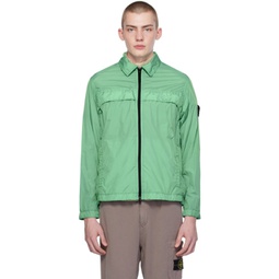 Green Garment-Dyed Jacket 241828M180106