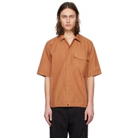 Orange Spread Collar Shirt 241828M192016