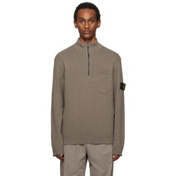 Gray Half-Zip Sweater 241828M202047