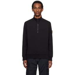 Black Half-Zip Sweater 241828M202064