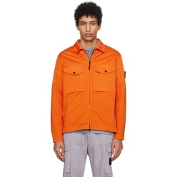 Orange Garment-Dyed Jacket 241828M180043
