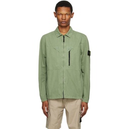 Green Garment-Dyed Jacket 231828M180046