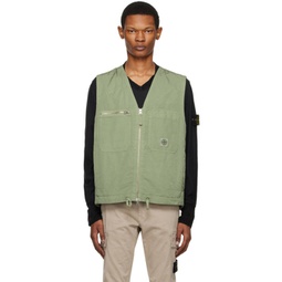 Green Garment-Dyed Vest 231828M185006