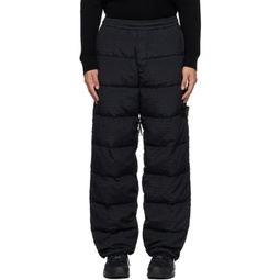 Black Quilted Down Sweatpants 232828M190015