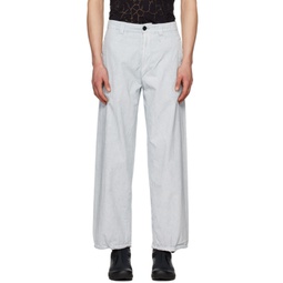 Blue Garment-Dyed Trousers 231828M191012