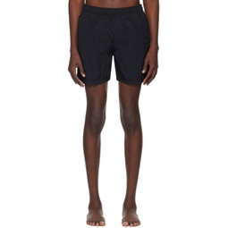 Black Crinkled Swim Shorts 241828M193087