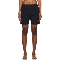 Black Crinkled Swim Shorts 241828M193080