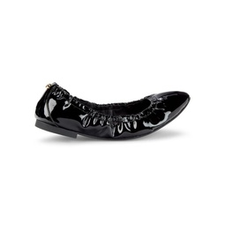 Gabby Scrunched Patent Leather Ballet Flats