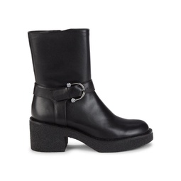 Buckle Leather Boots