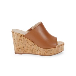 Margarite Leather Wedge Sandals
