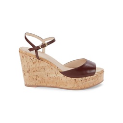 Palmina Leather Wedge Sandals