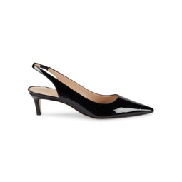 Pointed Toe Patent Leather Slingback Pumps