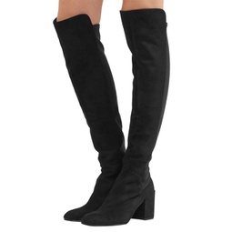 womens halftime stretch-crepe suede over-the-knee boot