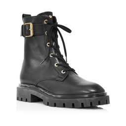 ultra womens pull on faux leather combat & lace-up boots