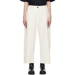 White Chalco Coated Trousers 231608F087041