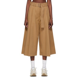 Tan Belted Trousers 241608F088010
