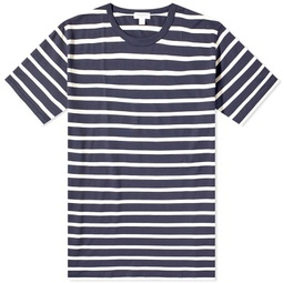 Sunspel Breton Stripe T-Shirt Navy & Ecru
