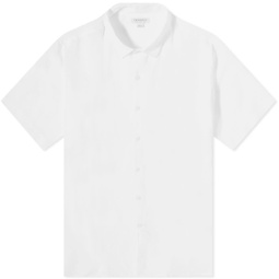 Sunspel Linen Short Sleeve Shirt White