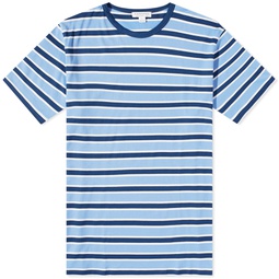 Sunspel Classic Crew Neck T-Shirt Coast & Cool Blue Stripe