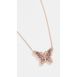 18k Rose Gold Pastel Fireworks Butterfly Necklace