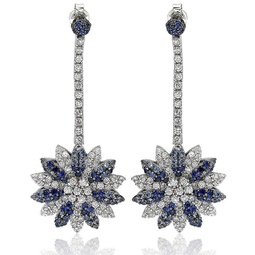 sapphire and diamond in sterling silver and 18k gold earring