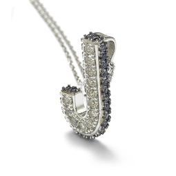 sterling silver sapphire & diamond accent letter pendant
