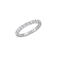 Vittore Swarovski Crystal Round-Cut Rhodium-Plated Ring