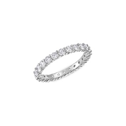 Vittore Swarovski Crystal Round-Cut Rhodium-Plated Ring