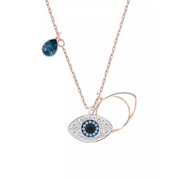 Evil Eye Swarovski Crystal Rose Goldplated Symbolic Evil Eye Pendant Necklace