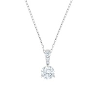 Solitaire Swarovski Crystal Rhodium-Plated Pendant Necklace