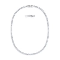 Tennis Swarovski Crystal White Rhodium-Plated Deluxe Necklace